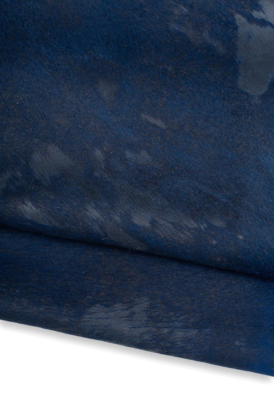 Blue Acid Wash Hair-on Leather, Distressed pony skin Italian Leather, Vintage Pony Hair Leather for Bags0.7 - 0.9 mm B19576-CV La Garzarara