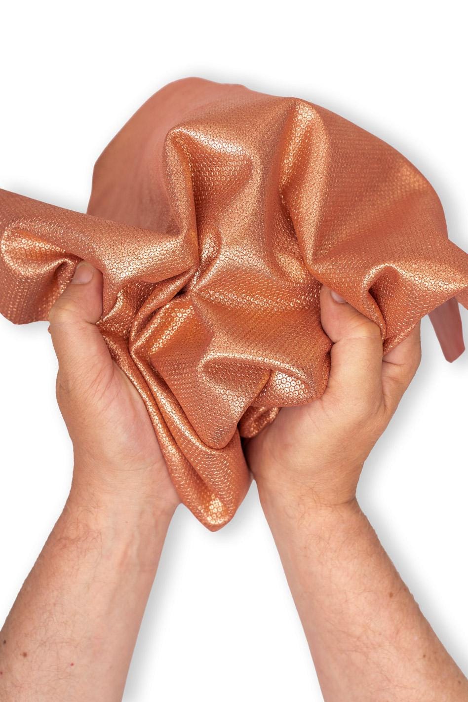 Pearlescent Lamb Leather Hide, Rose Gold Laminated Skin, Micro Textured Leather for Bags, Soft Fashion Leather B19491-MT La Garzarara