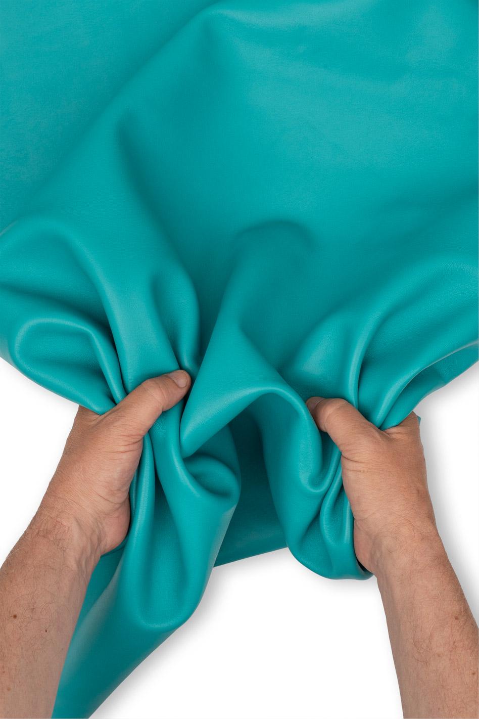 Turquoise SMOOTH leather skin, SOFT matt sheepskin nappa, sporty lambskin for crafting creations, 1.1 - 1.3 mm B18820-TU LaGarzarara
