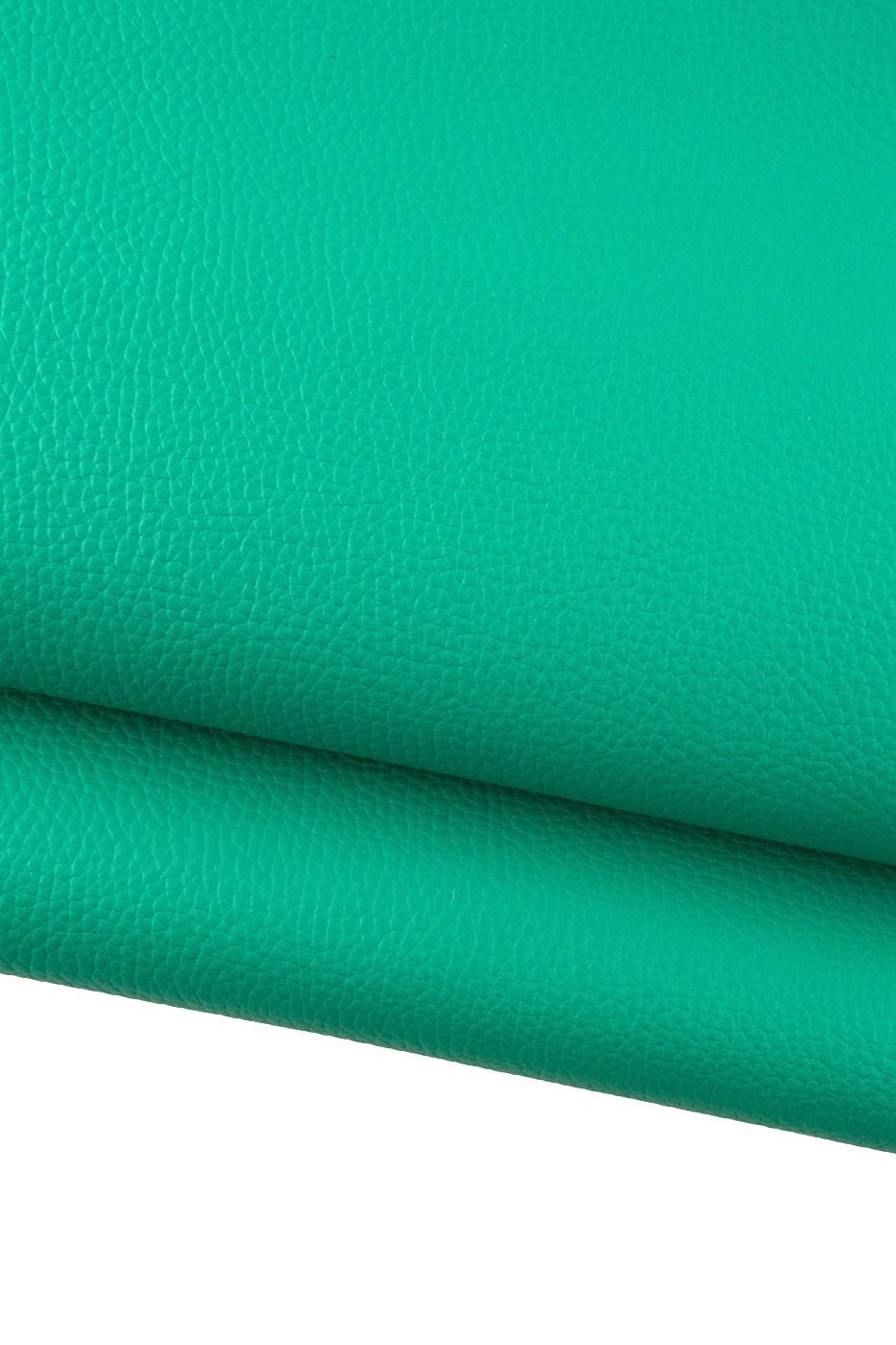 Aquamarine pebble GRAIN printed cowhide, green soft EMBOSSED leather hide, sporty calfskin for crafting B19218-TU La Garzarara