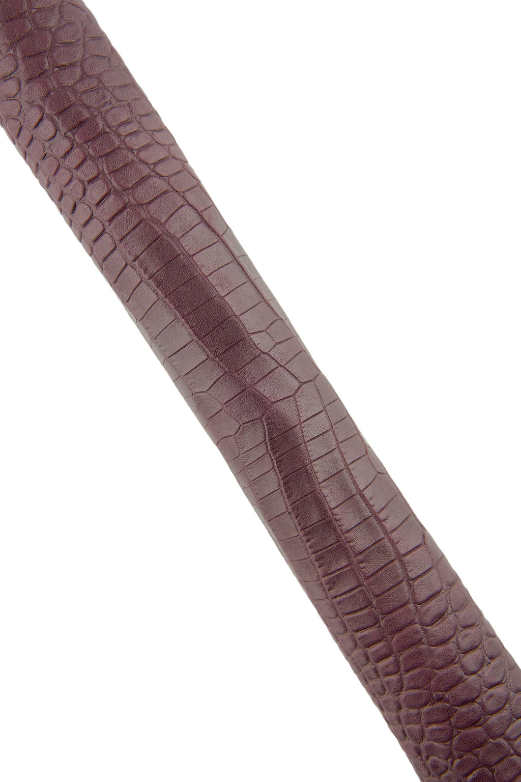 Burgundy CROCODILE embossed leather hide, alligator print on cowhide, glossy soft croc for crafting B18957-ST La Garzarara