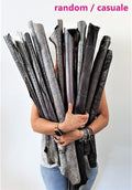 Dark tones Leather skins GREY, SILVER and STEEL Random Assortment, mix of patterns and solid colors, 3 skins / 6 skins B133