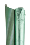 Matching 2 green leather skins, metallic mint pearl lamsbskin shiny stripe textured suede skin for bags leather B17498-MT(ST) La Garzarara