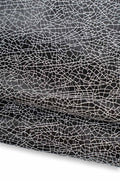 CRACKLE leather hide, black - white GLOSSY textured cowhide, printed soft calfskin for diy projects B19580-ST La Garzarara