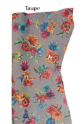 FLORAL print on suede leather skin, MULTICOLOR flower textured goatskin, hide for hobbyists B19241-ST La Garzarara