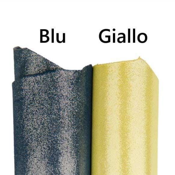 Sparkle leather skin, bright soft glitter goatskin for diy creations, blue yellow metallic suede hide B18713-MT La Garzarara
