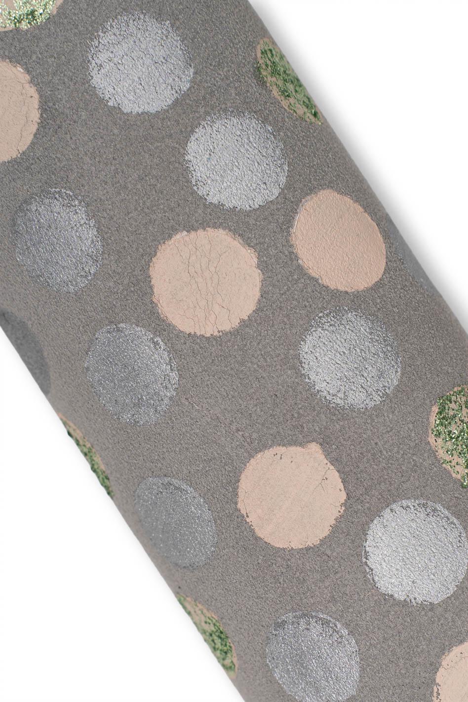 Pack of grey leather skins: LEOPARD printed suede, POLKA dots textured split calfkin, glossy goatskin, as per picture B19538-ST LaGarzarara