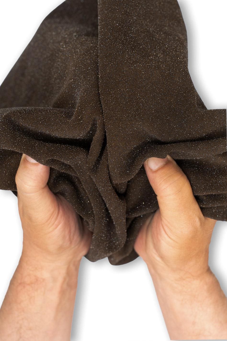 Dark brown GLITTERED SUEDE calfskin - soft metallic leather skin, bright thick material ideal for diy projects B19565-MT La Garzarara