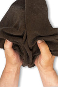 Dark brown GLITTERED SUEDE calfskin - soft metallic leather skin, bright thick material ideal for diy projects B19565-MT La Garzarara