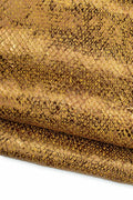 Bronze SNAKESKIN leather, REPTILE printed soft skin, old gold python leather goatskin for hobbyists B19661-MT(st) La Garzarara