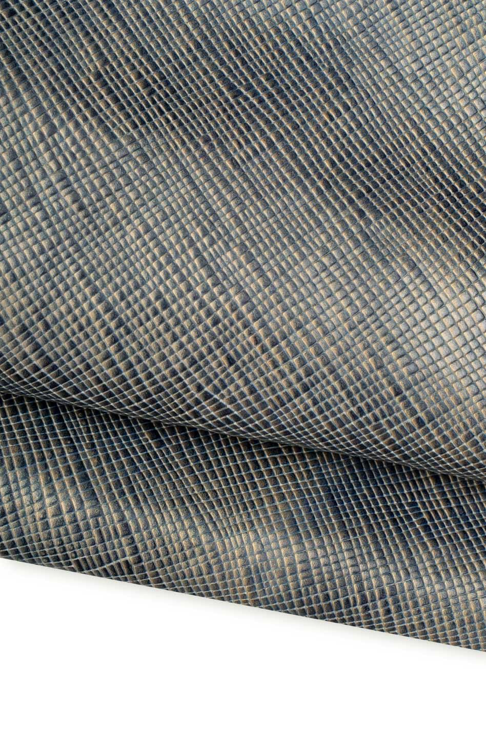 SAFFIANO - like printed leather hide, grey - bronze shaded calfskin, SOFT carved cowhide, ideal for hobbyists B19669-ST La Garzarara