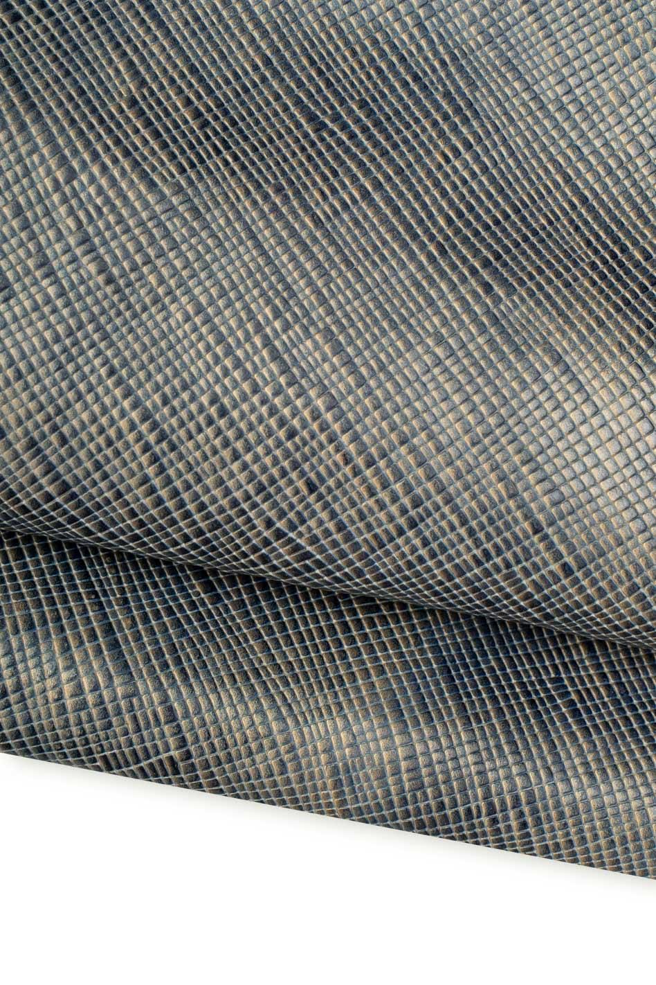 SAFFIANO - like printed leather hide, grey - bronze shaded calfskin, SOFT carved cowhide, ideal for hobbyists B19669-ST La Garzarara