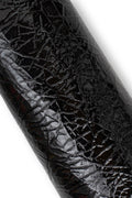 Black High Gloss Patent Leather Hide, High shine Crumpled Goat Skin, Thin soft Italian Leather for clothing B19498-TB La Garzarara