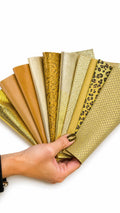 Gold to Platinum Leather Scraps, Champagne and Metallic Beige Remnants, Random Fashion Offcuts 6x5"/15x12 cm 10x8"/25x20 cm PREMIUM3