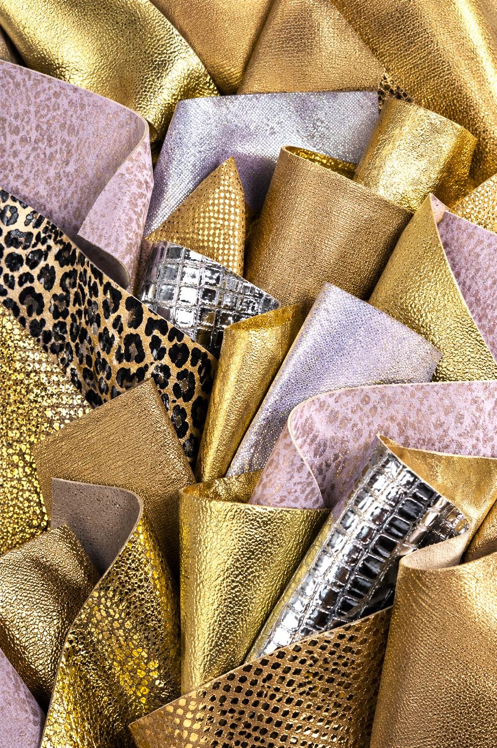 Gold to Platinum Leather Scraps, Champagne and Metallic Beige Remnants, Random Fashion Offcuts 6x5"/15x12 cm 10x8"/25x20 cm PREMIUM3