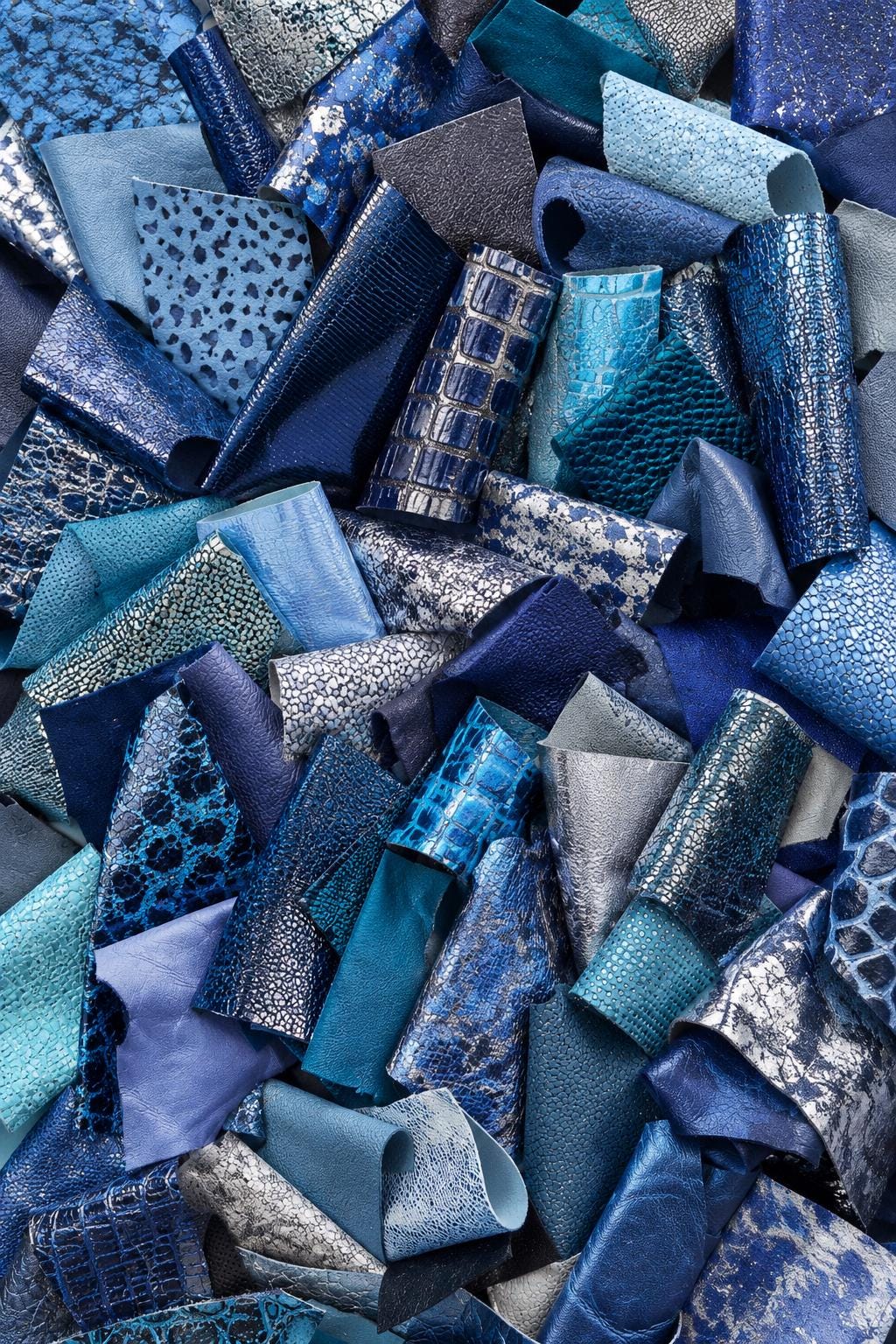 Aqua to Turquoise Leather Scraps, Light Blue and Teal Remnants, Random Offcuts for Crafts 6x5"/15x12 cm 10x8"/25x20 cm PREMIUM4