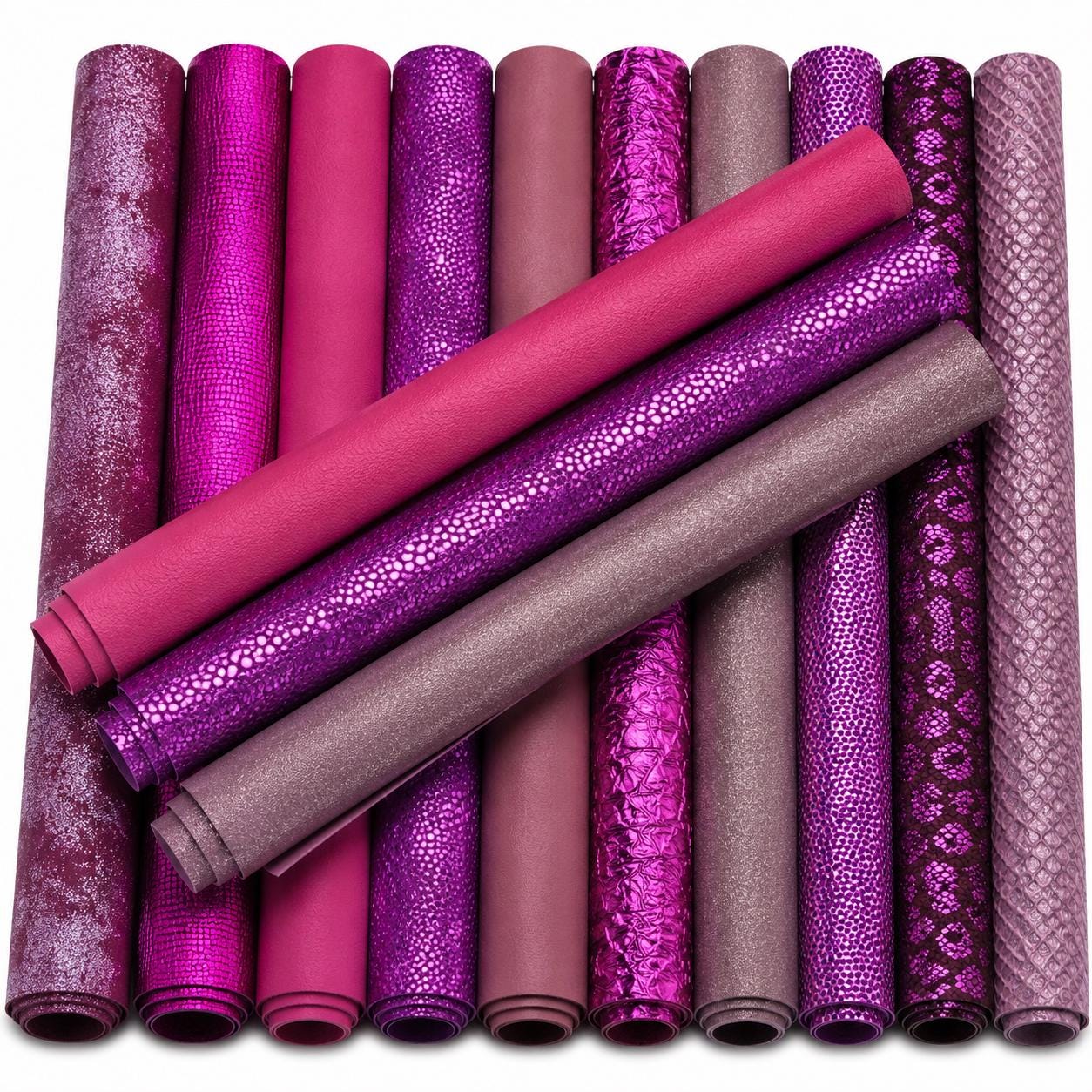Rose to Purple Leather Scraps, Fuchsia Magenta and Mauve Remnants, Premium Offcuts for Accessories 6x5"/15x12 cm 10x8"/25x20 cm PREMIUM5
