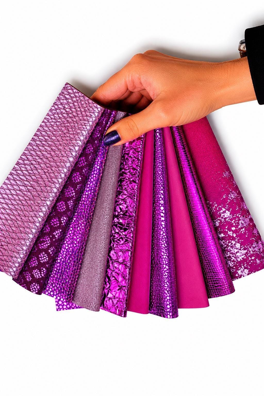 Rose to Purple Leather Scraps, Fuchsia Magenta and Mauve Remnants, Premium Offcuts for Accessories 6x5"/15x12 cm 10x8"/25x20 cm PREMIUM5