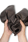 Textured Metallic Leather Hide, Dark Bronze Leather Skin, Abstract Micro Texture Finish for Bags, B19591-MT(st) La Garzarara