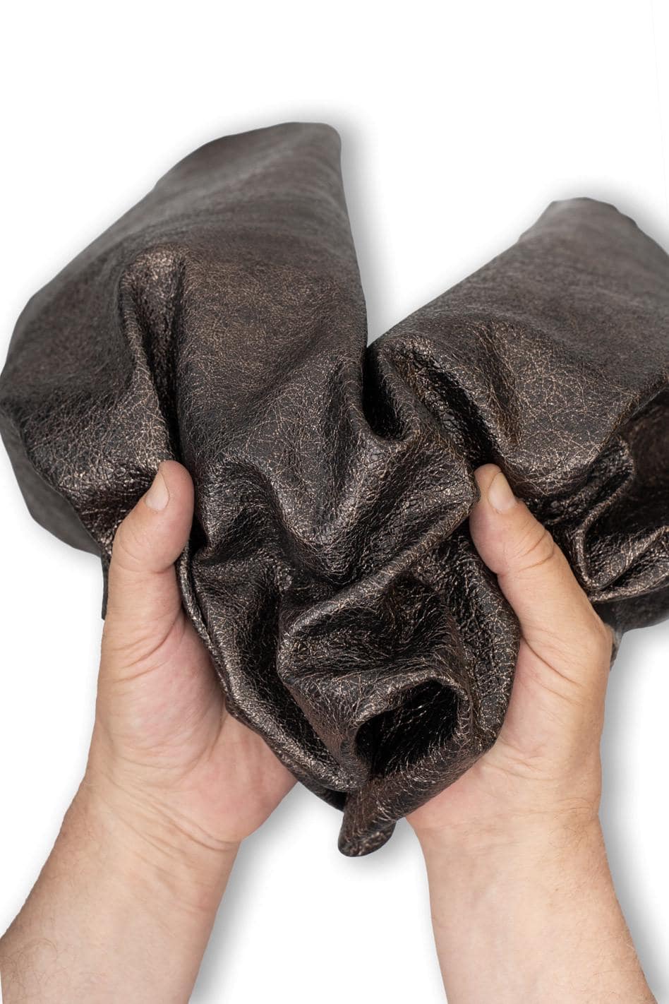 Textured Metallic Leather Hide, Dark Bronze Leather Skin, Abstract Micro Texture Finish for Bags, B19591-MT(st) La Garzarara