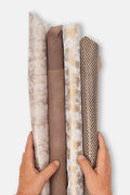 Bundle of 4 PREMIUM goatskins, SOFT metallic, textured, printed leather skins, creative assortment as per picture B19517-MT(st) La Garzarara