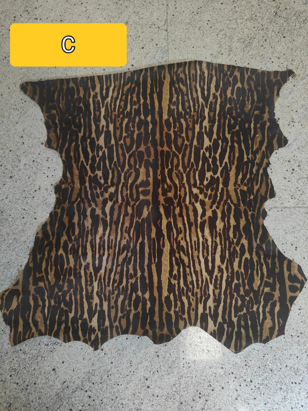 LEOPARD PRINTED hair on leather hide, brown-beige-black pony calfskin, cheetah textured cowhide B14373-CV La Garzarara