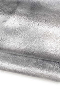 Silver METALLIC leather hide, CRACKLE shaded soft goatskin, bright printed hide for hobbyists, 0.8 - 1.0 mm B19559-MT(st) La Garzarara
