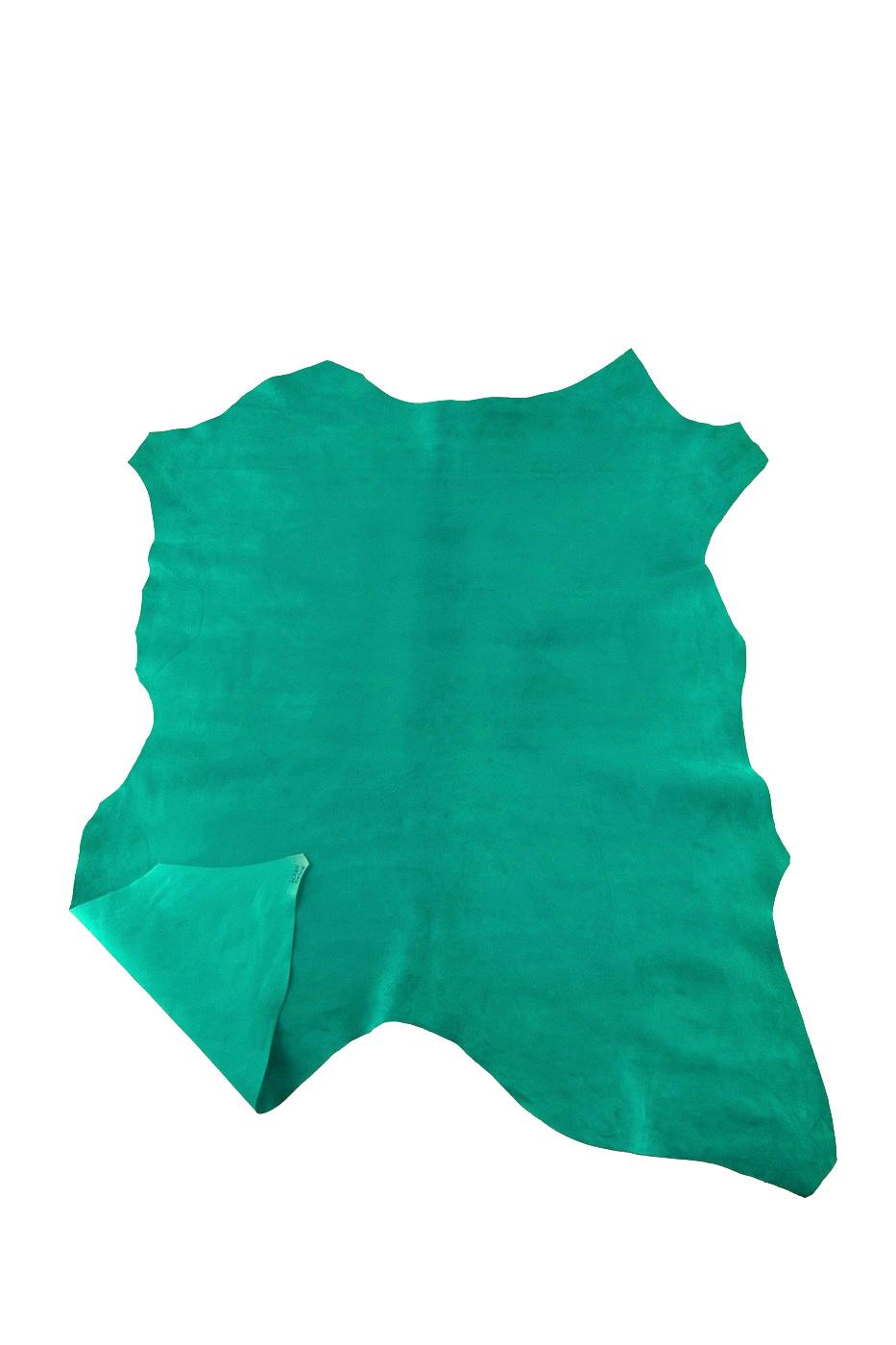 Turquoise SUEDE leather hide, solid color SOFT baby calf, 0.7 - 0.9 mm , ideal for crafters B19138-TU La Garzarara