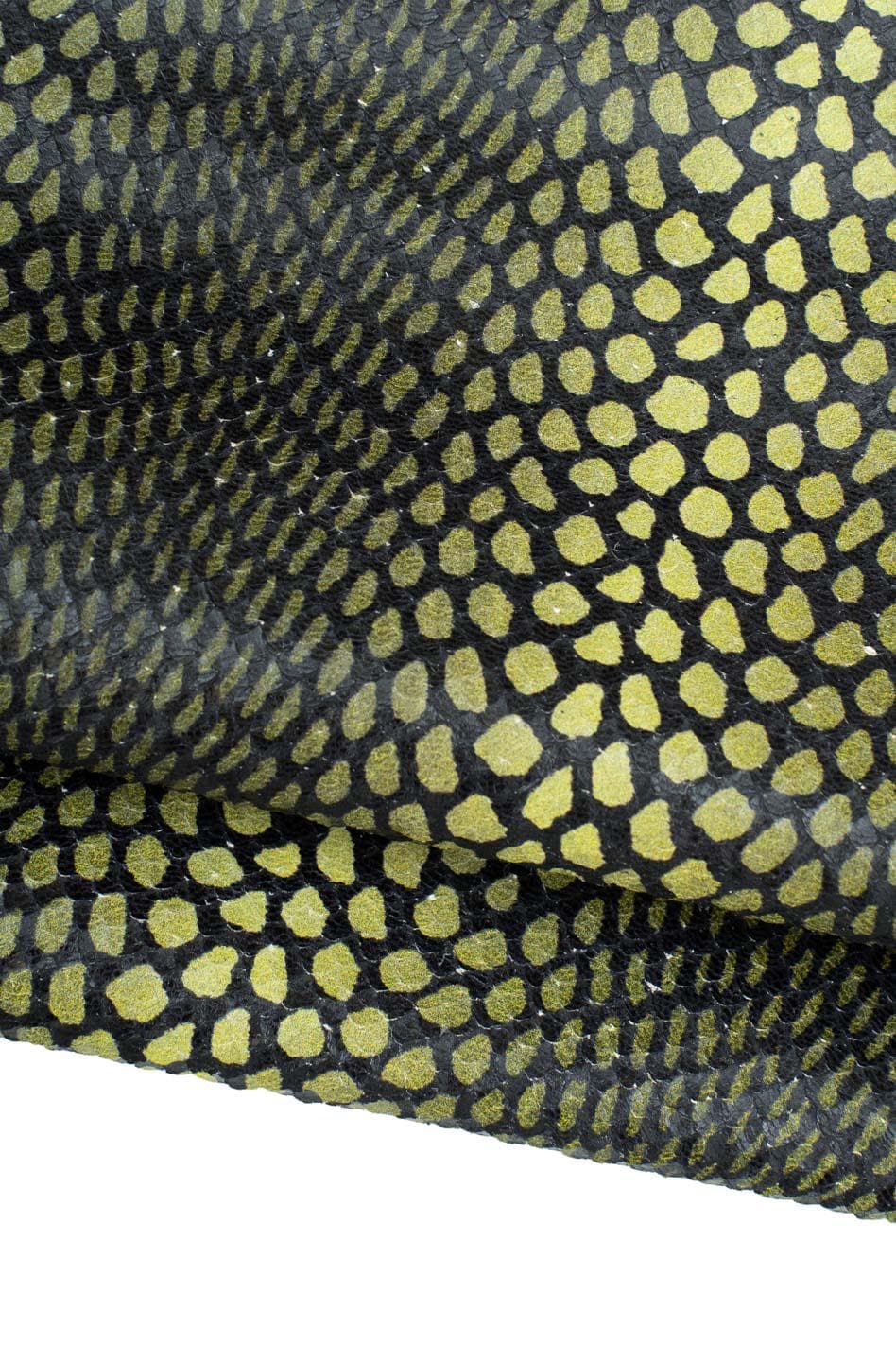SNAKE textured leather skin, REPTILE pattern on semi glossy goatskin, python printed hide for carfters B19659-ST La Garzarara