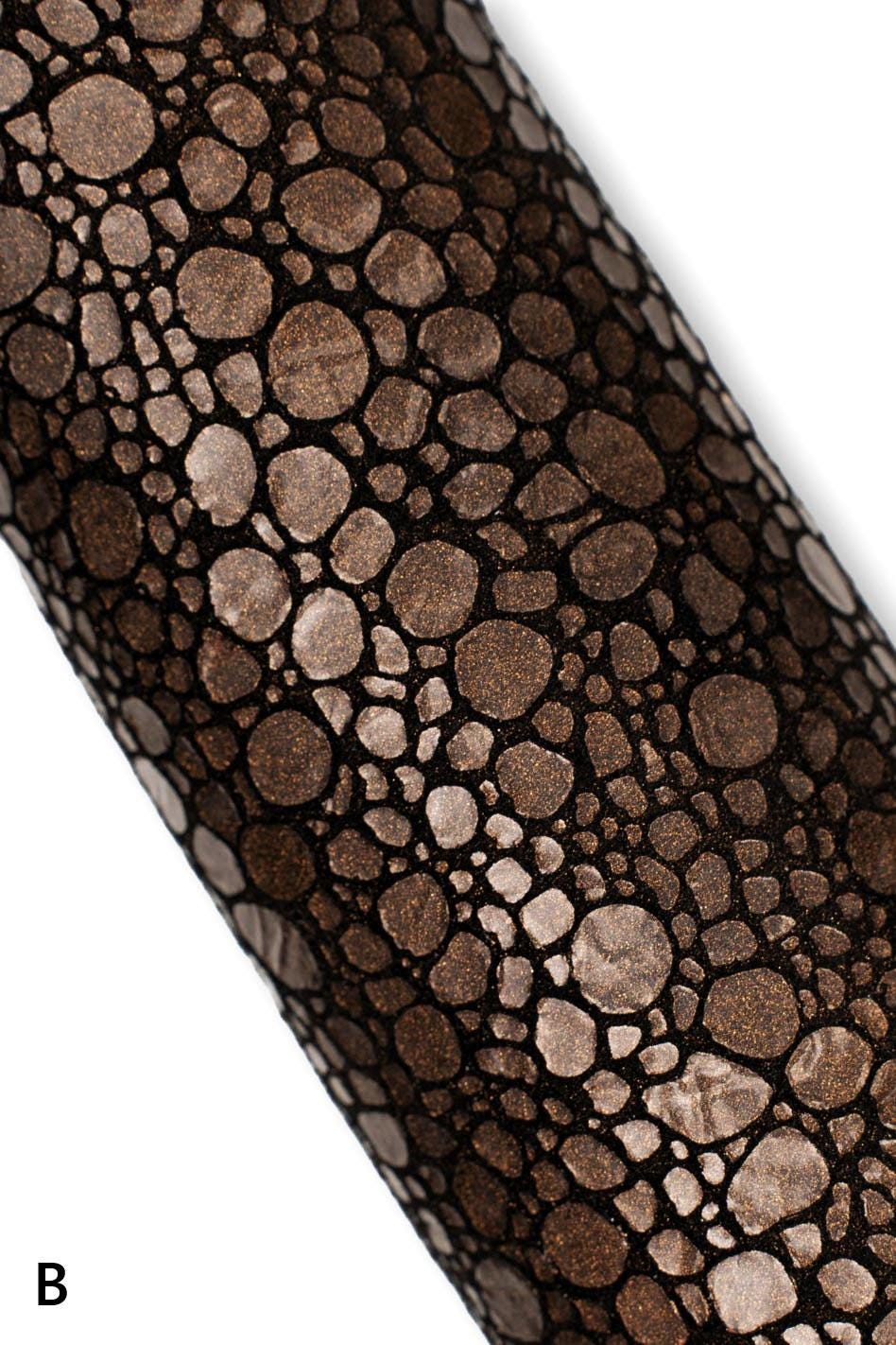 Metallic CROCODILE printed leather skins, bronze, brown, green soft GLITTER goatskins, sparkle materials B19494-MT(st) La Garzarara