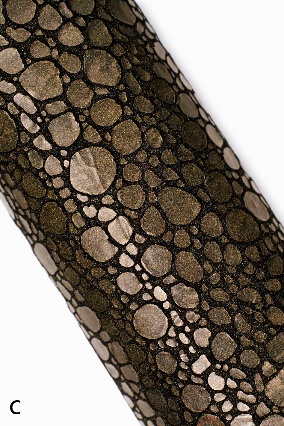 Metallic CROCODILE printed leather skins, bronze, brown, green soft GLITTER goatskins, sparkle materials B19494-MT(st) La Garzarara