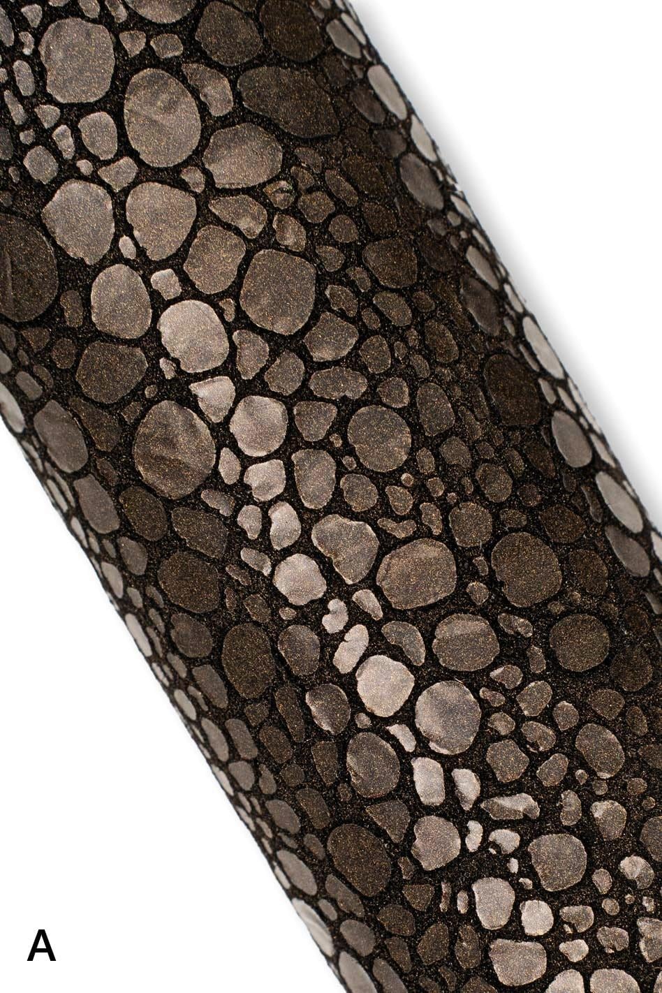 Metallic CROCODILE printed leather skins, bronze, brown, green soft GLITTER goatskins, sparkle materials B19494-MT(st) La Garzarara