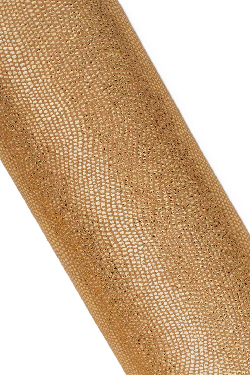Assortment of GOLD leather skins, pack of 3 ANIMAL printed goatskins, top quality matching hides for diy projects B19518-MT(st) La Garzarara