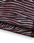 Zebra textured CAVALLINO hair on leather hide, burgundy SILVER animal printed cowhide, pony calfskin for diy projects B18374-cv La Garzarara