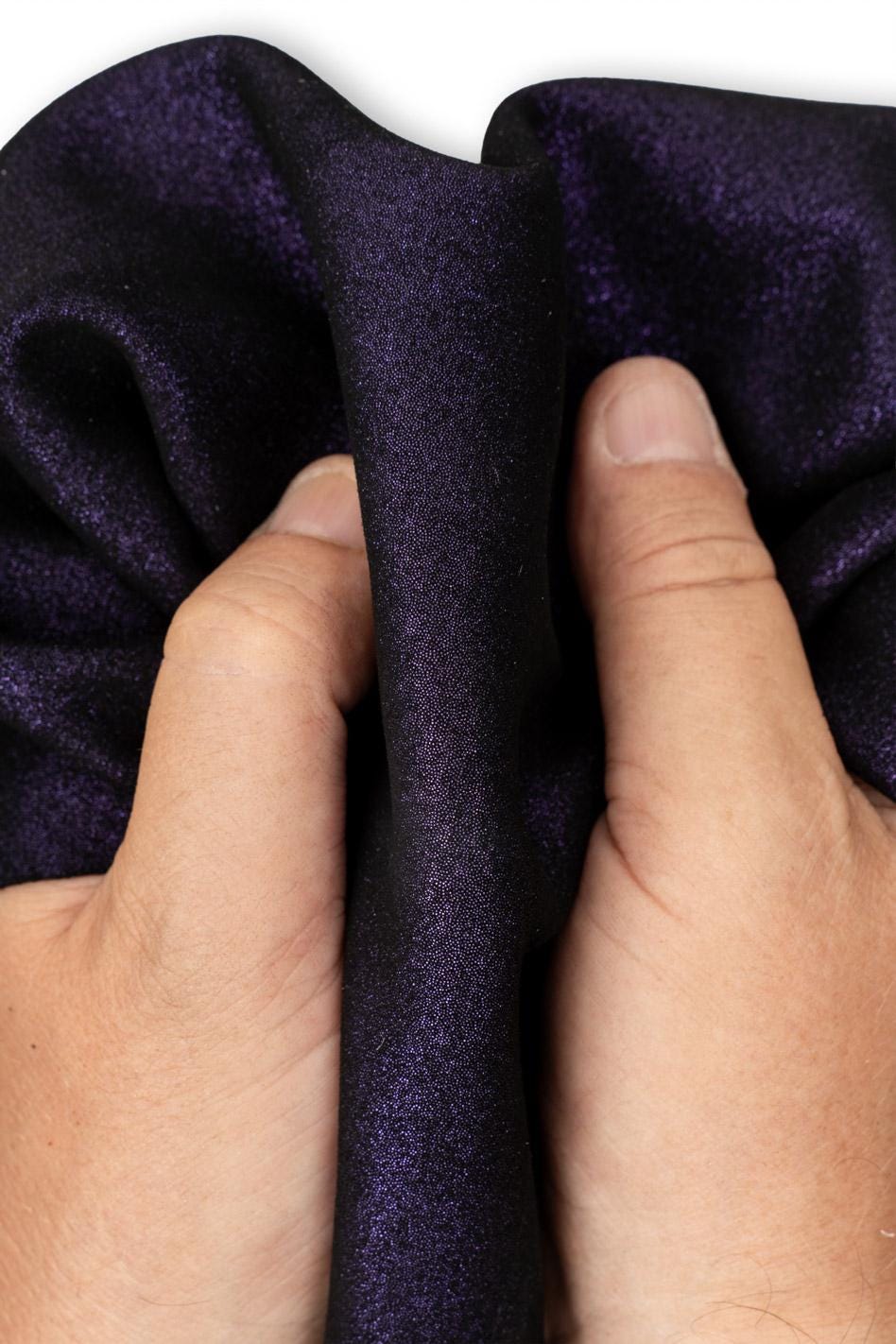 Purple METALLIC leather skin, GLITTER finish on suede goatskin, bright sparkle soft material for jewelry B19562-MT La Garzarara