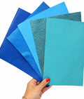 Aqua Leather Scraps, Turquoise Teal and Blue Offcuts, Color Assorted Leather Pieces for Crafts 10x8" / 25x20 cm RT257