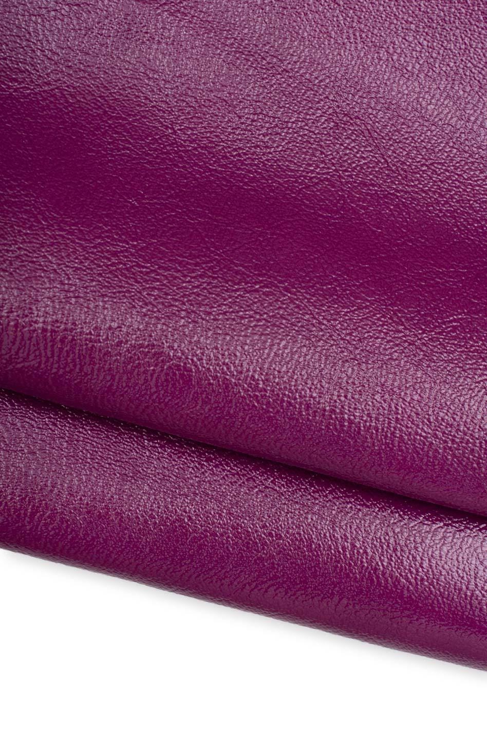 Plum purple NAPLACK leather skin, solid color soft PATENT goatskin,1.0 - 1.2 mm, for crafters B19608-TU La Garzarara