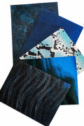 5 Blue and Teal Leather Scraps, Turquoise Navy Offcuts, Craft Leather Pieces for Small Projects RT336 La Garzarara