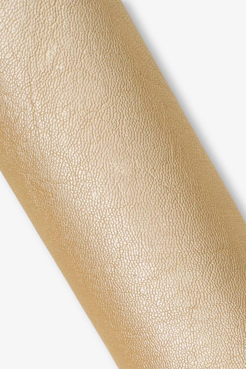 BUNDLE of 3 light gold - beige leather skins, assortment of solid color, METALLIC, textured goatskin for diy B19521-MT(st) La Garzarara