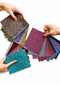 Colorful Leopard Print Leather Scraps, Multicolor Animal Print Offcuts, Random Assorted Cheetah Pieces for Crafts and DIY 6x5" 15x12 RT73/B