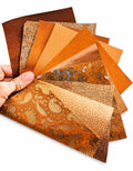 Warm Tone Leather Scraps, Orange Rust and Terracotta Leather Offcuts, Small Craft Leather Pieces RT202 La Garzarara