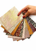 Gold Patterned Leather Scraps, Metallic Shimmer Offcuts, Decorative Leather Pieces for Creative Crafts RT260 La Garzarara