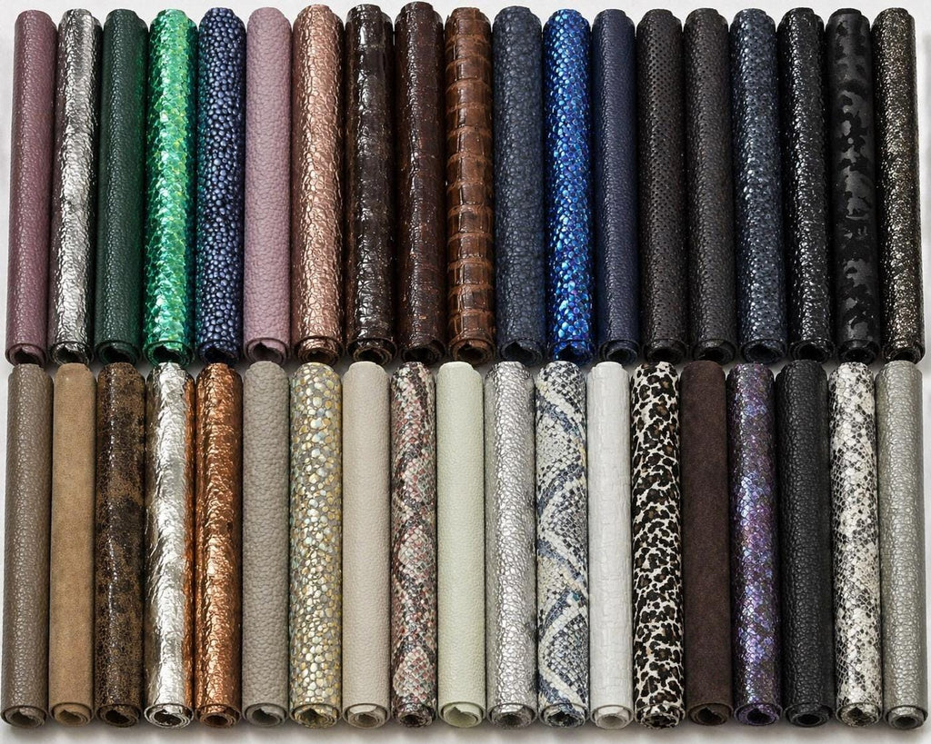 Leather STOCK deal, 50 leather full hides -RANDOM selection - MIX of colors, textured, metallics, distressed and solid colors B182