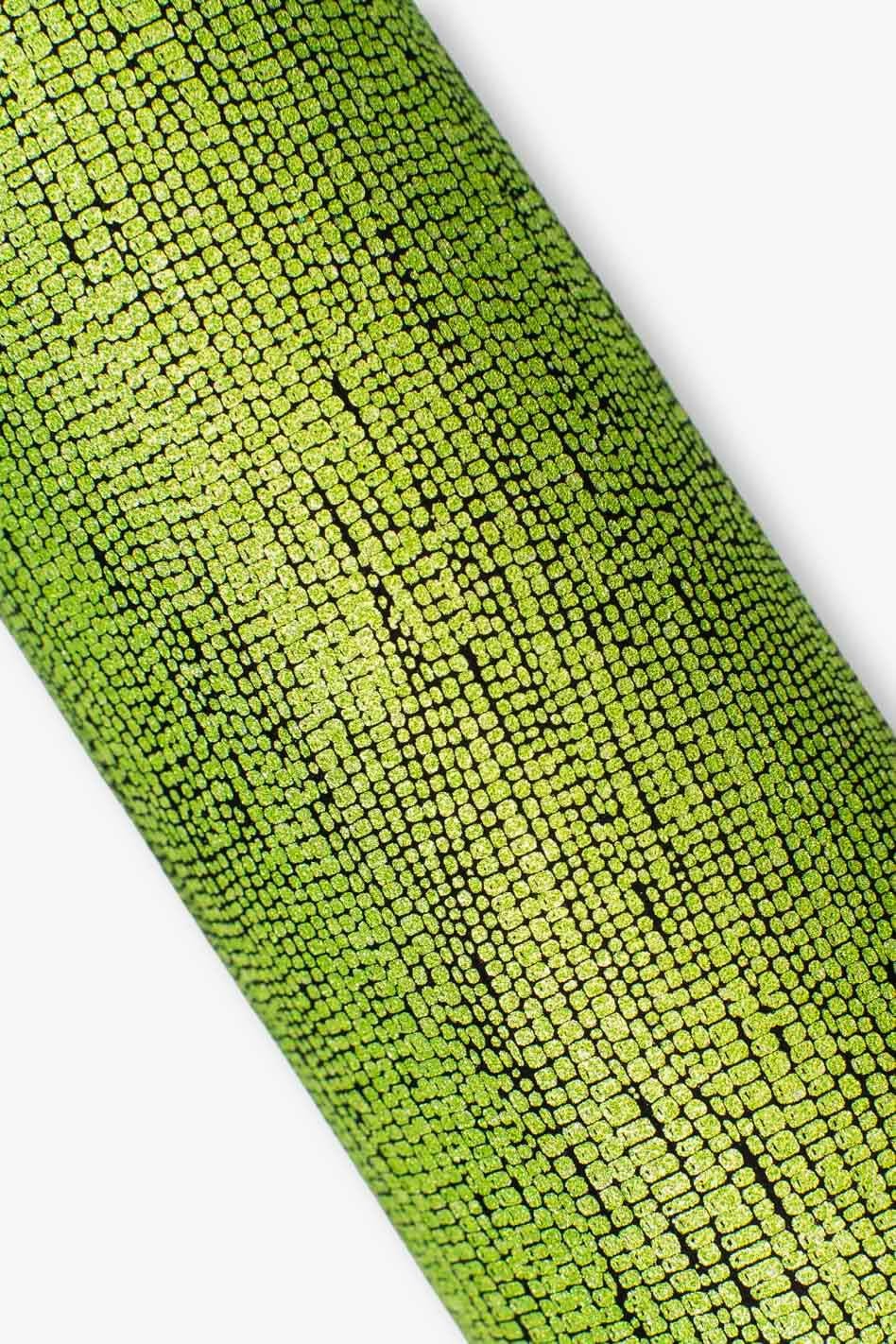 Set of 3 green METALLIC leather skins, shaded and REPTILE printed goatskins as per pictures, ideal for carfters B19510-MT(st) La Garzarara
