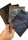 Bronze Chocolate Brown Leather Remnants, Exotic Reptile Scraps, Metallic Textured Pieces , Offcuts for leathercrafter RT240