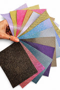 Color Palette Leather Scraps, Metallic Shimmer Remnants, Assorted Craft Pieces for Earrings and DIY6x5" / 15x12 cm RT262