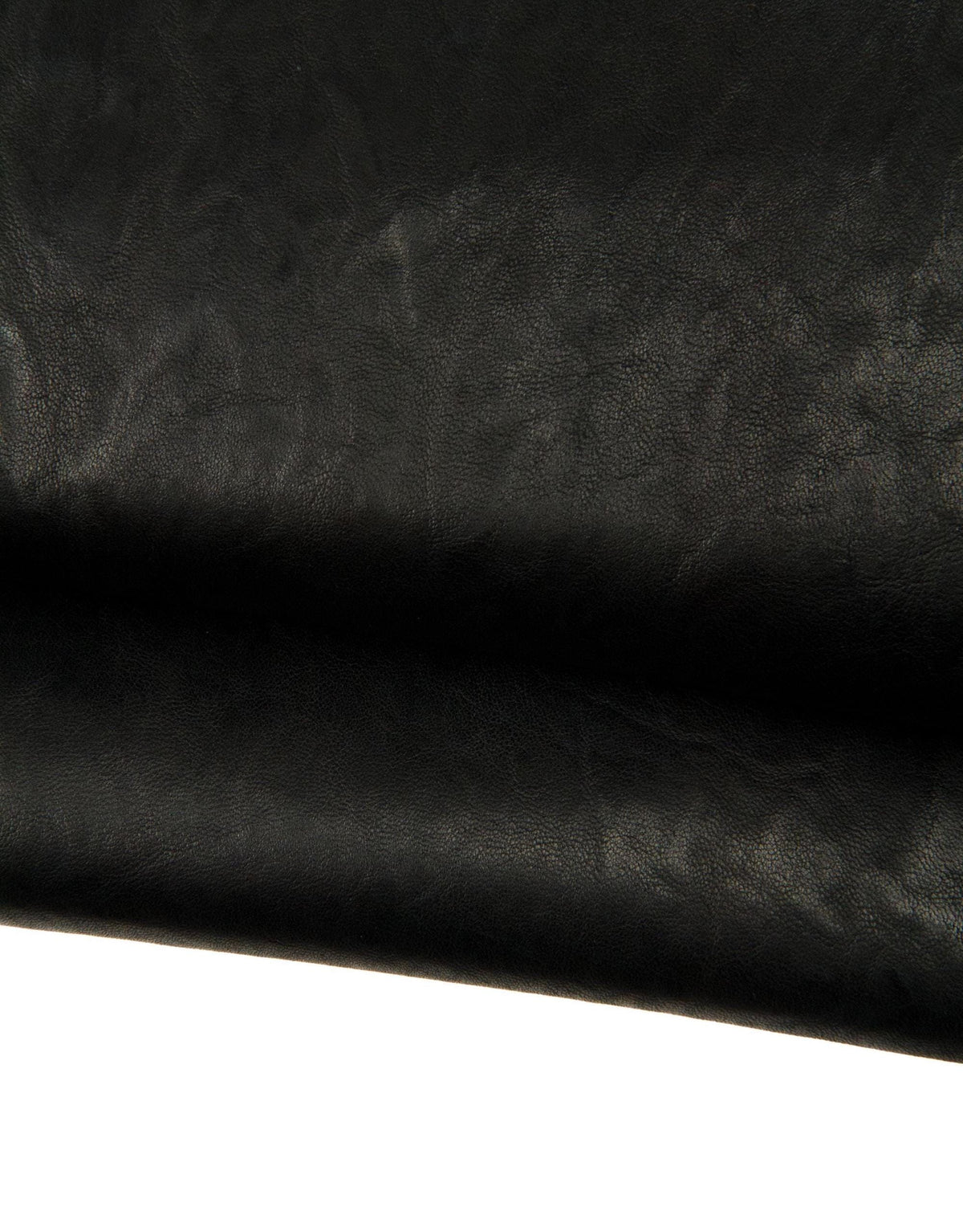 Black Washed Lambskin Leather Skin, softCrinkled lamb hide, vintege nappa leather for crafting B12695-TB La Garzarara