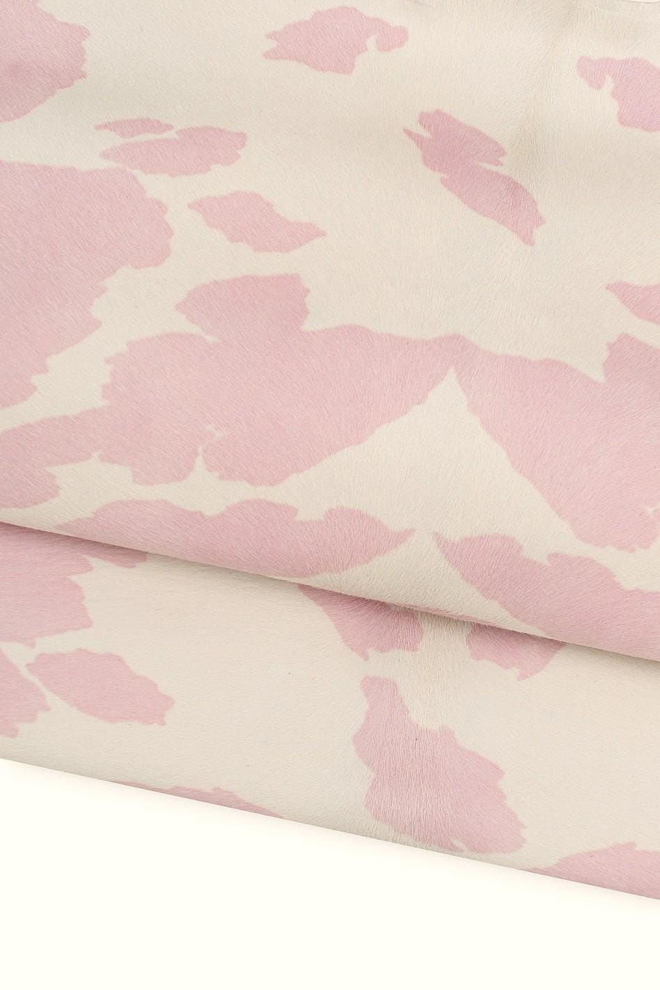 COW textured hair on leather hide, animal printed PONY calfskin, soft luxurious hairy material for crafters B19687-CV La Garzarara