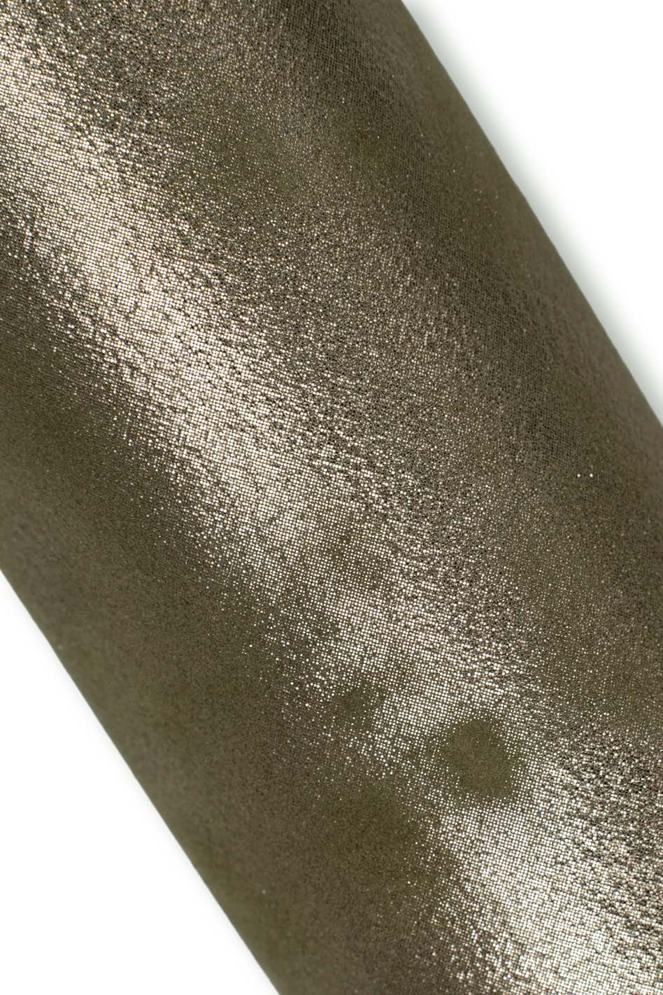 Green METALLIC leather skin, bright sparkle aged SUEDE goatskin, soft hide for hobbyists B19592-MT La Garzarara