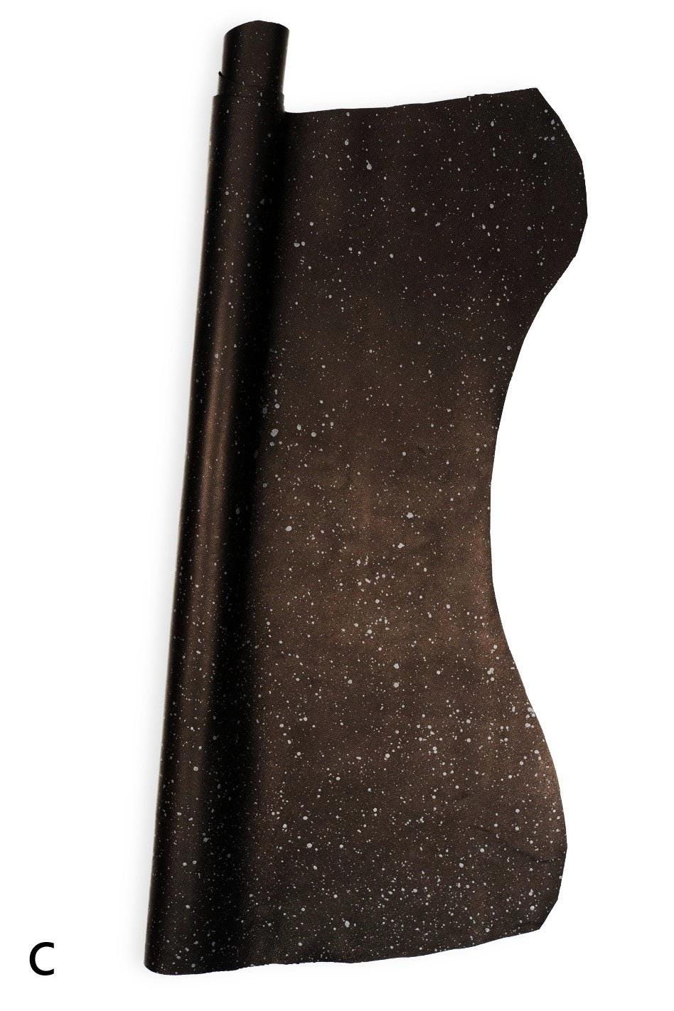 INK SPLATTER leather skin, black nappa sheepskin with abstract print, soft material for hobbyists B19457-ST La Garzarara